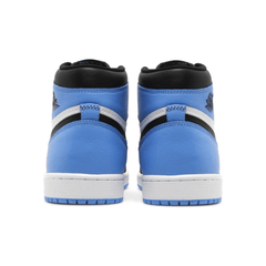 Air Jordan 1 Retro High OG 'UNC Toe' styled with jeans
