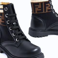Fendi Logo Knit Lace - Up Boots for Women - Cloud TreadLadies shoesbreathable outdoor shoes UAEBreathable Shoes Dubai