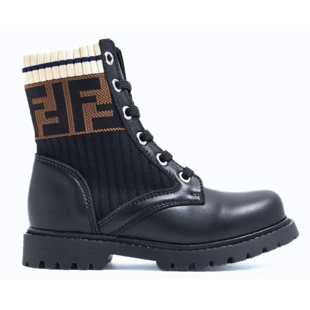 Fendi Logo Knit Lace - Up Boots for Women - Cloud TreadLadies shoesbreathable outdoor shoes UAEBreathable Shoes Dubai