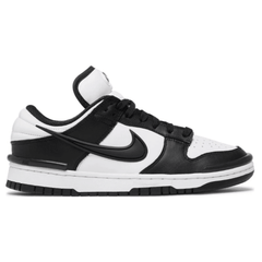 Side view of Nike Dunk Low Twist ‘Panda’ sneaker in black and white