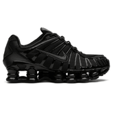 Side view of Nike Shox TL "Black Max Orange" showing full-length Shox columns
