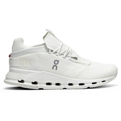 On Cloudnova – White - On - White Sneakers with Cushioned Heel & Flex - Cloud Tread