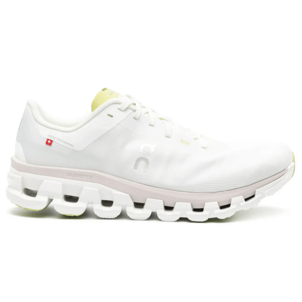 On Cloudflow 4 White Sand Beige Lime Green shoes Dubai UAE