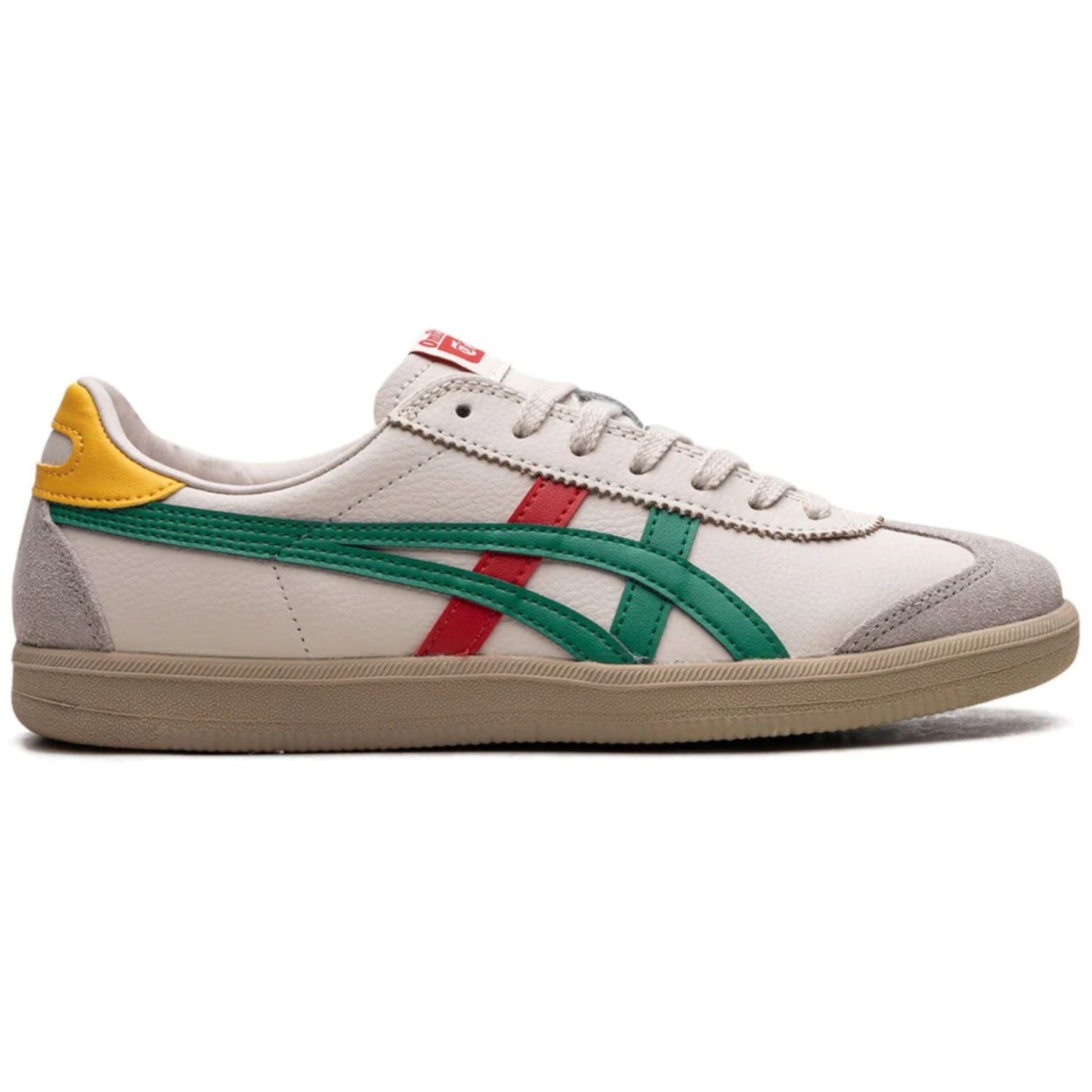 Onitsuka Tiger Tokuten – Cream White Sneakers with Green & Red Detailing - Cloud Tread