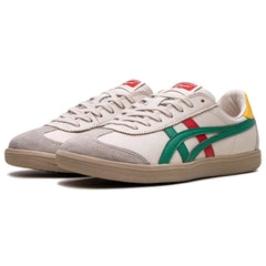 Onitsuka Tiger Tokuten – Cream White Sneakers with Green & Red Detailing - Cloud Tread