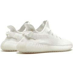 Yeezy Boost 350 V2 Triple White on feet Dubai