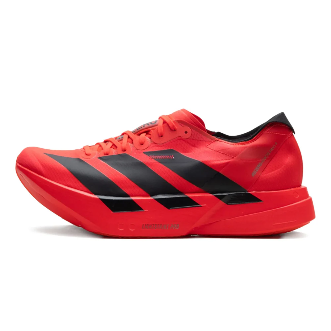 Adidas Adizero Adios Pro 4 M Lucid Red Core Black texture macro