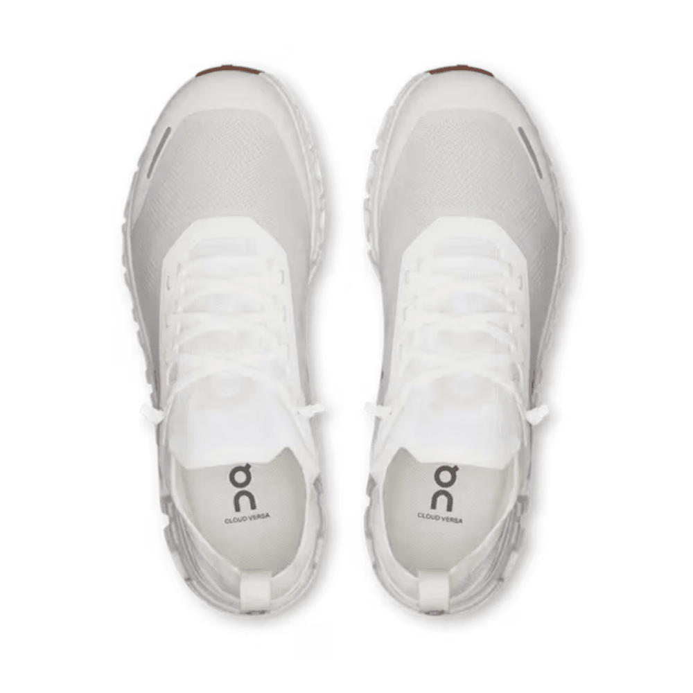 White running shoes with visible brand logo on a white background