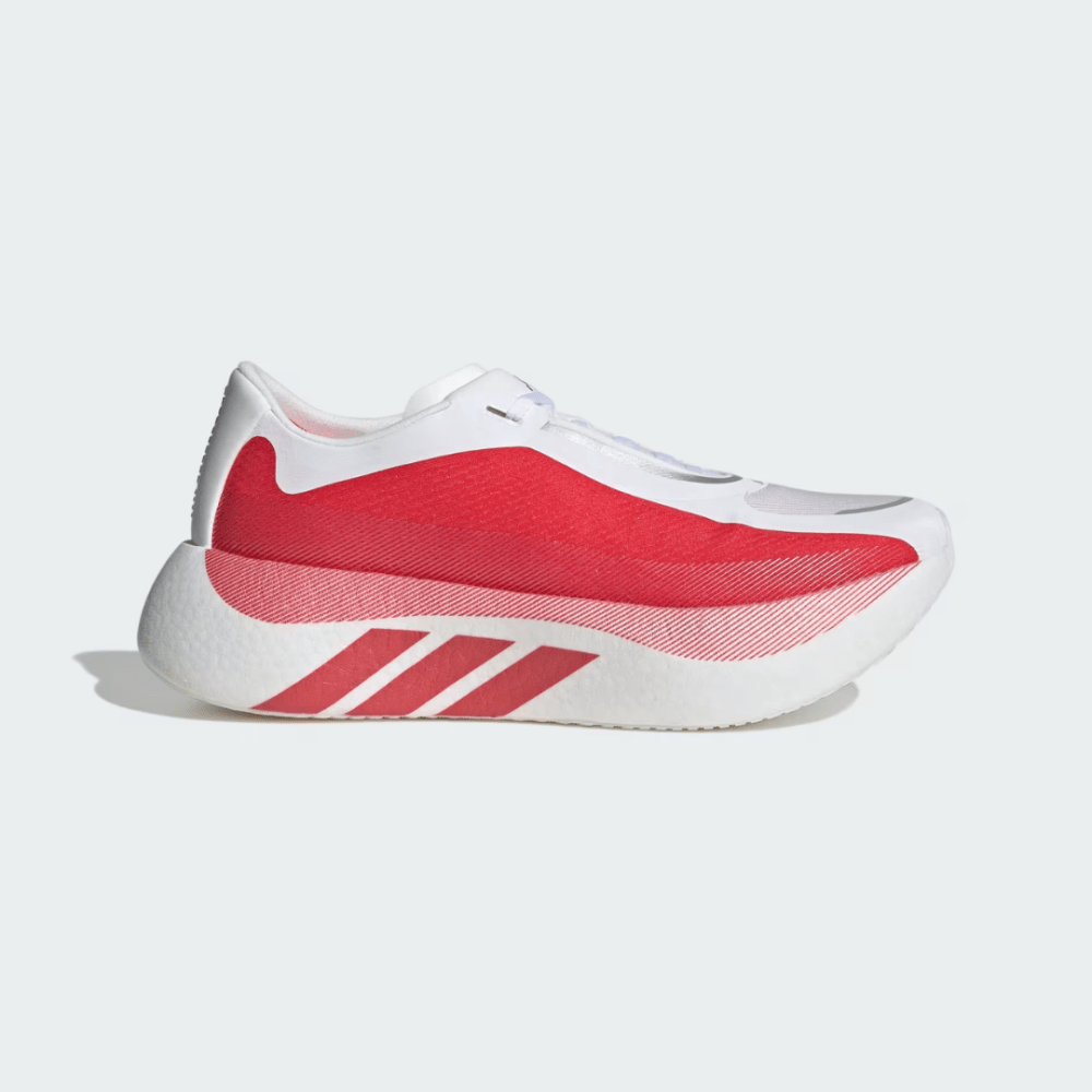 Side profile of adidas Hyperboost Edge road-running shoes