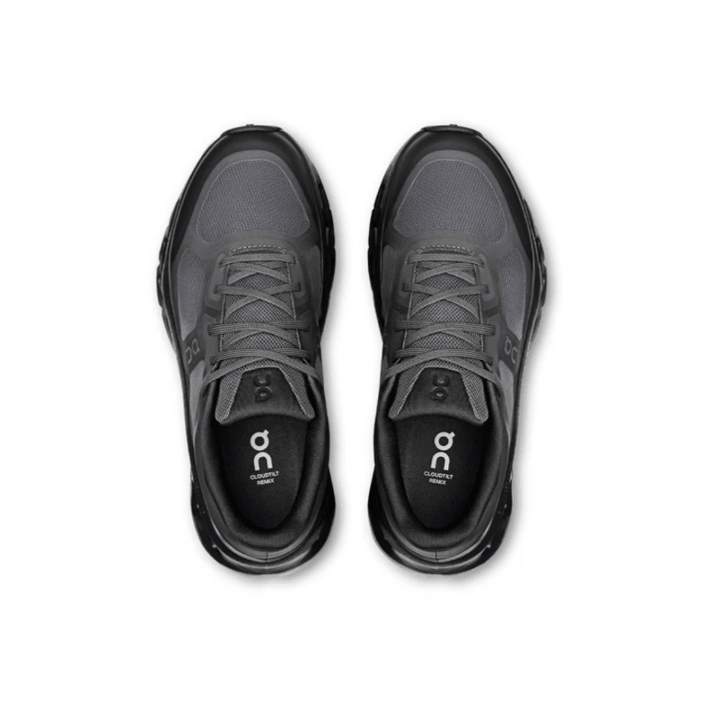 Black technical upper and laces of On Cloudtilt Remix
