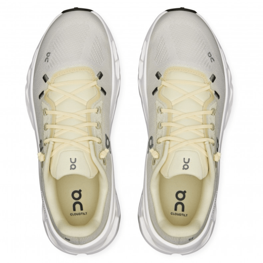 Mesh upper and speed laces of On Cloudtilt Castor Pearl