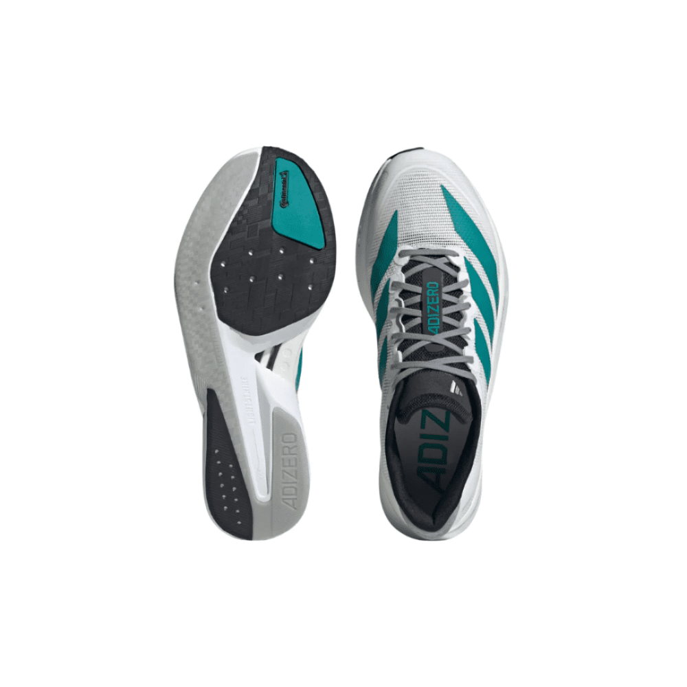 adidas Adizero Boston 13 White Pure Teal heel view