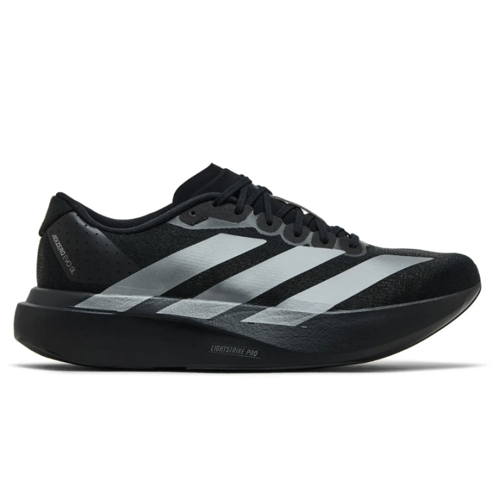 Adidas Adizero Evo SL 'Black Iron Metallic' - Cloud Treadadidas adizero black iron metallic sneakersadidas adizero black metallic dubai