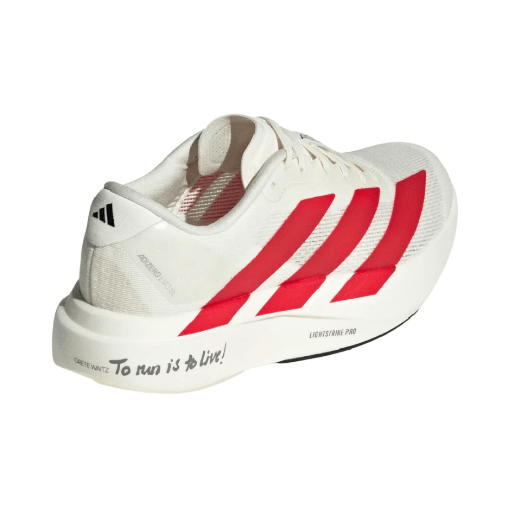 Adidas AdiZero EVO SL "Off White / Better Scarlet / Core Black" - Cloud Treadadidas adizero evo sl dubaiadidas adizero evo sl off white better scarlet core black dubai
