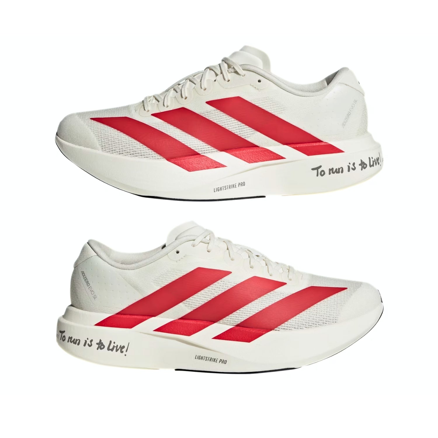 Adidas Adizero EVO SL – Speed - Focused Footwear in Off White & Red - Cloud Tread