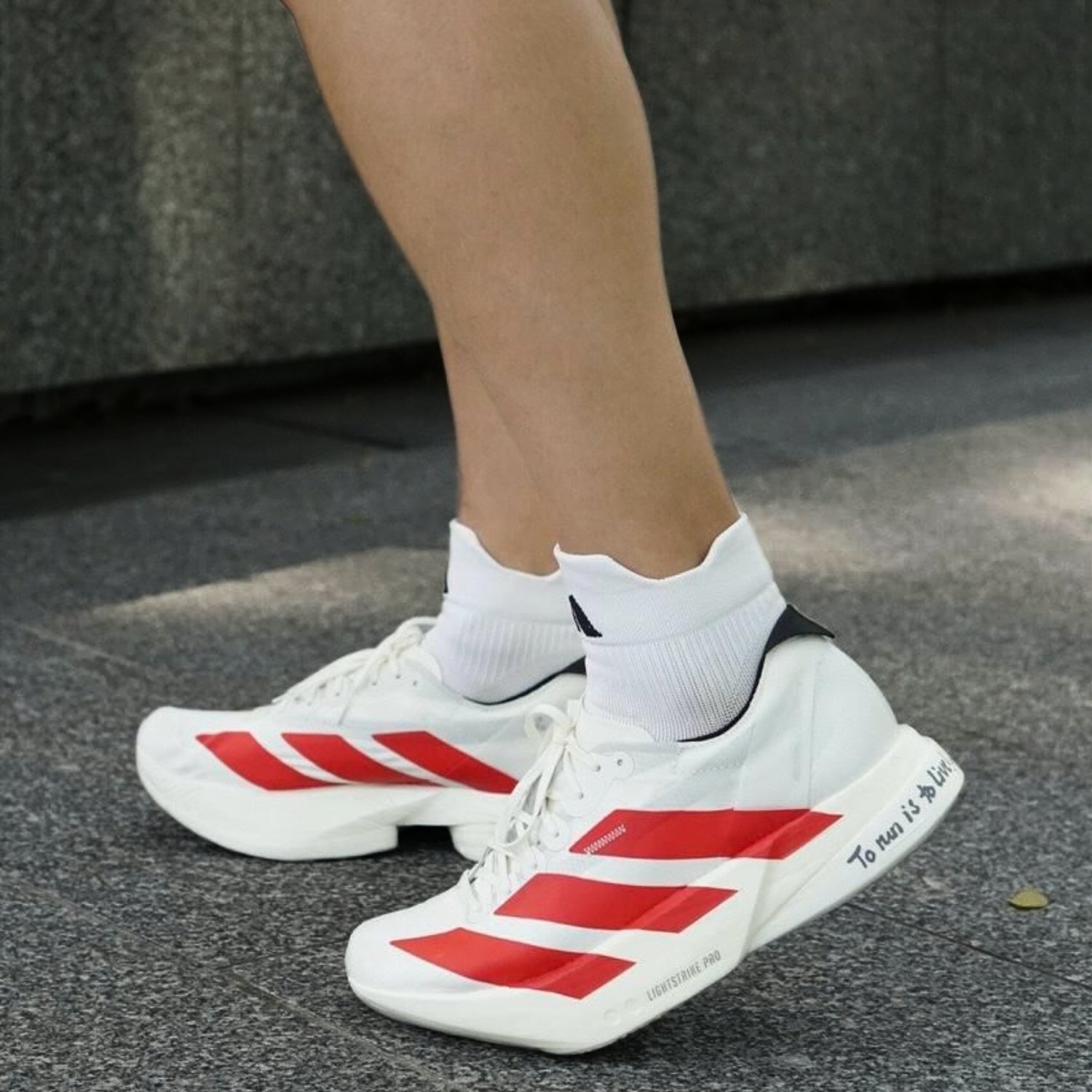 Adidas Adizero EVO SL – Speed - Focused Footwear in Off White & Red - Cloud Tread