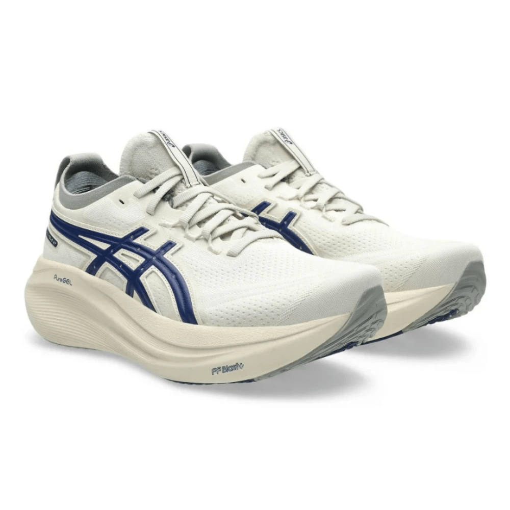 Asics Gel Nimbus 27 "Birch /Indigo Blue" - Cloud Treadasics gel nimbus uaeasics lifestyle shoes dubai