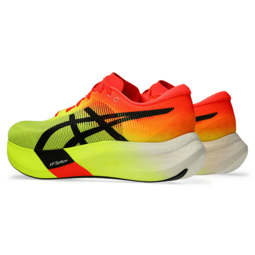 ASICS Metaspeed Edge Paris Safety Yellow Black on feet Dubai