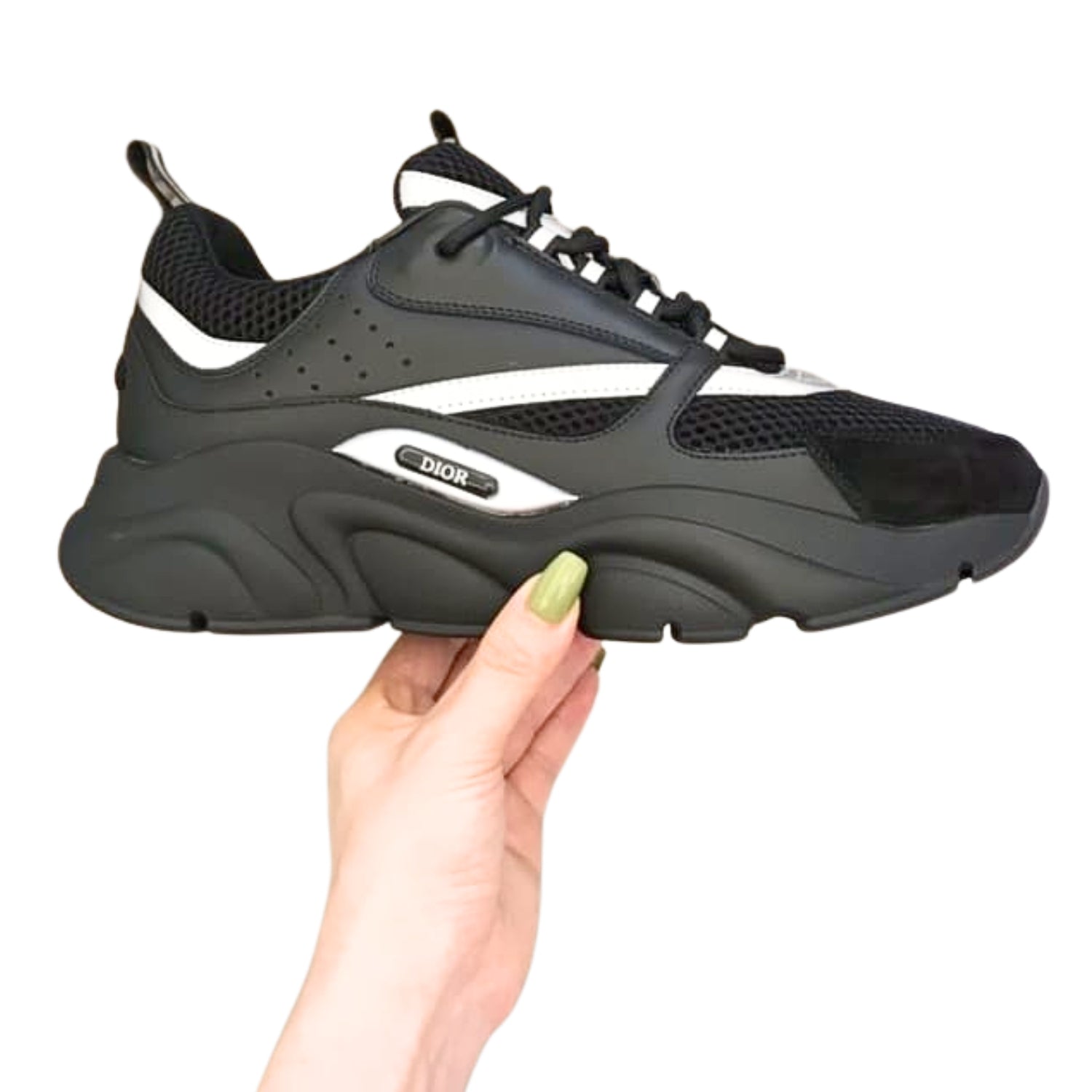 Dior B22 Reflective Black – Designer Sportswear Sneakers - Cloud Tread