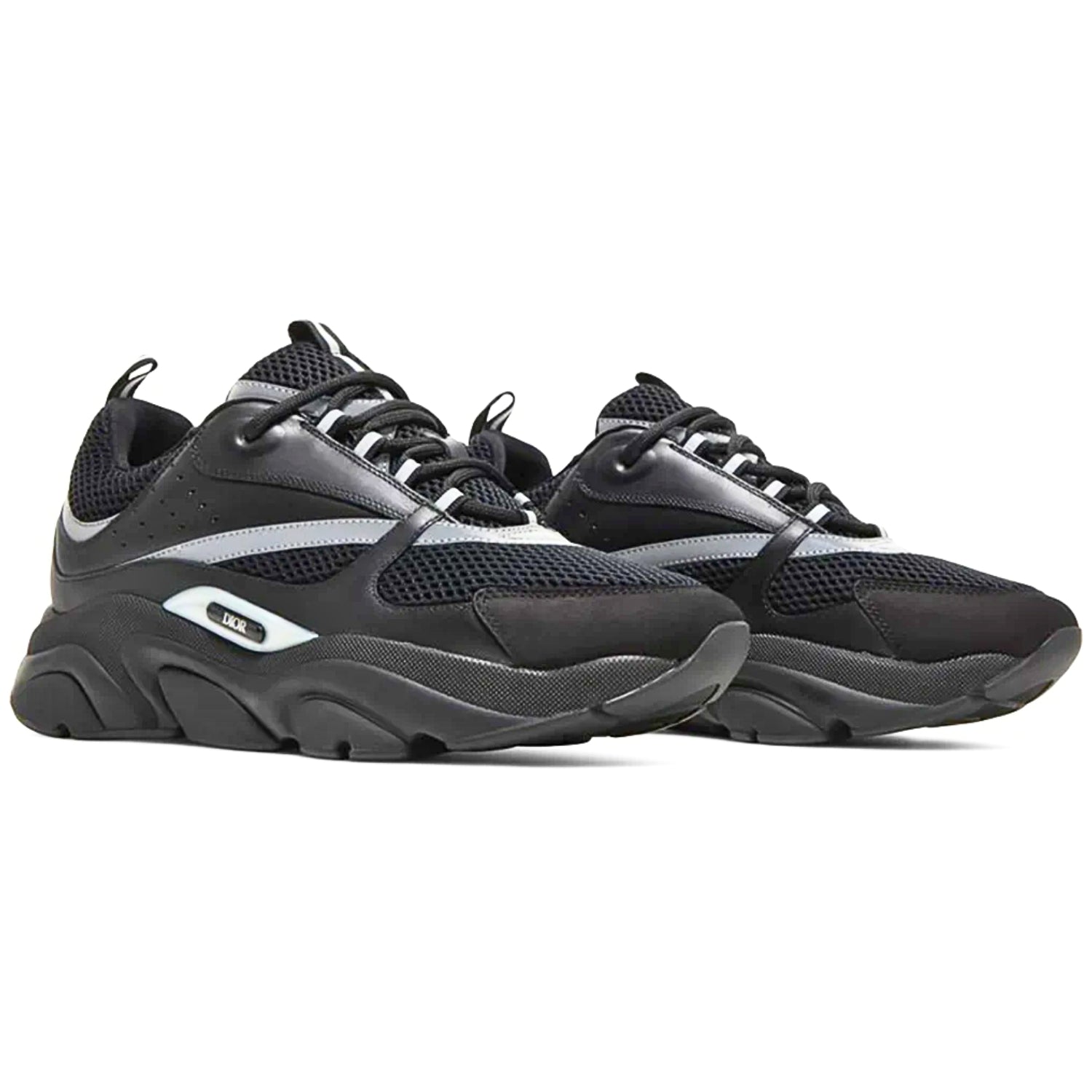 Dior B22 Reflective Black – Designer Sportswear Sneakers - Cloud Tread