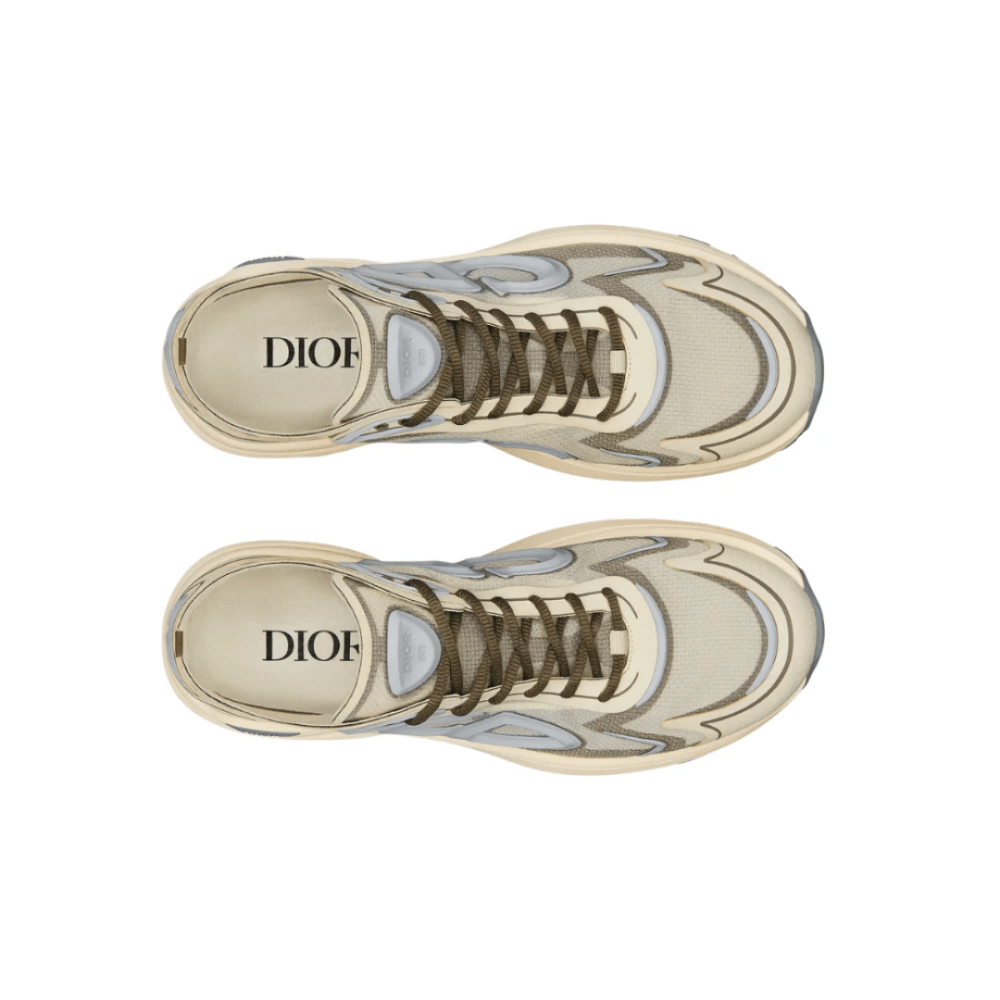 Dior B30 Countdown Tech Sneaker "Beige and Brown" on feet Dubai