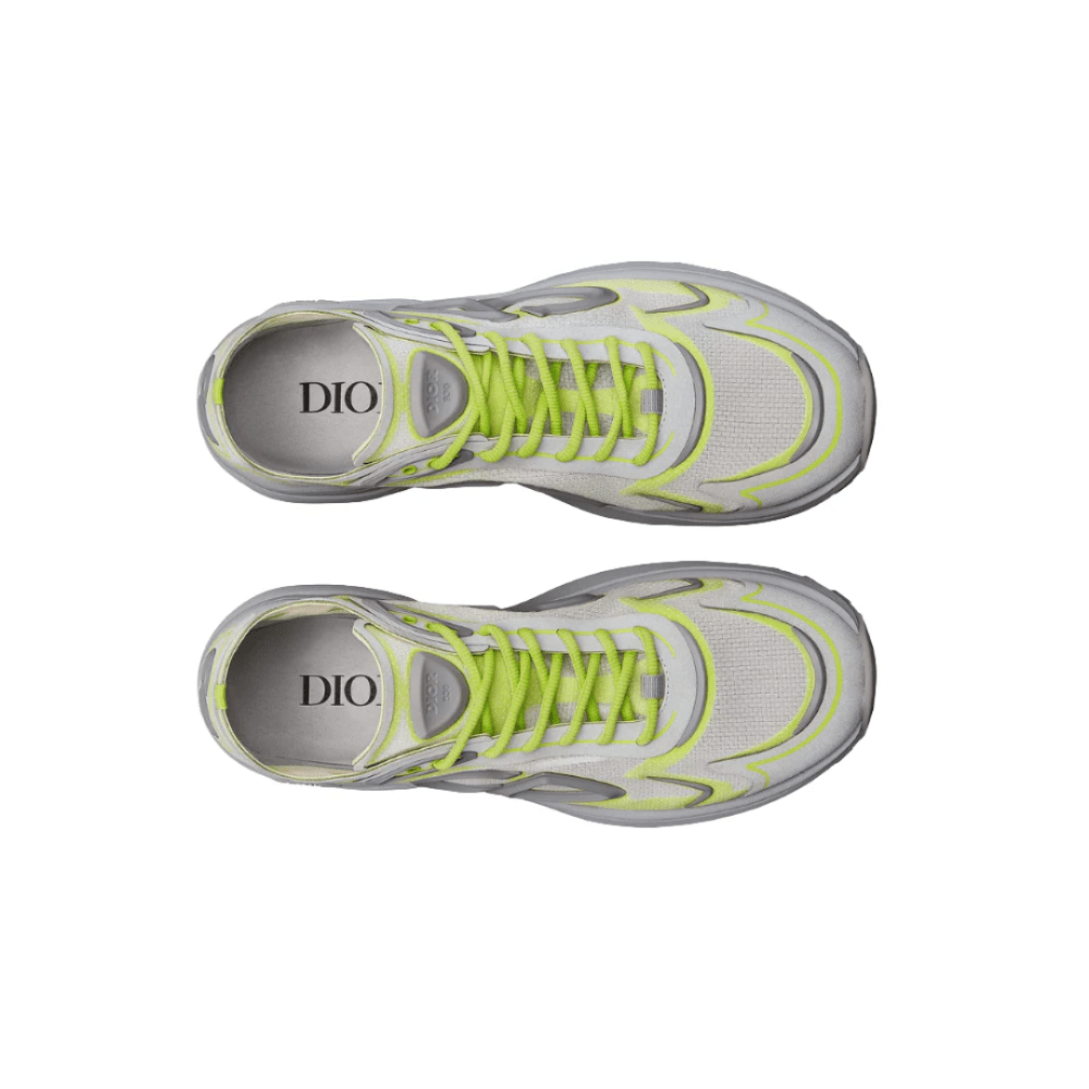 Dior B30 Countdown Tech Sneaker "Gray and Green" on feet Dubai