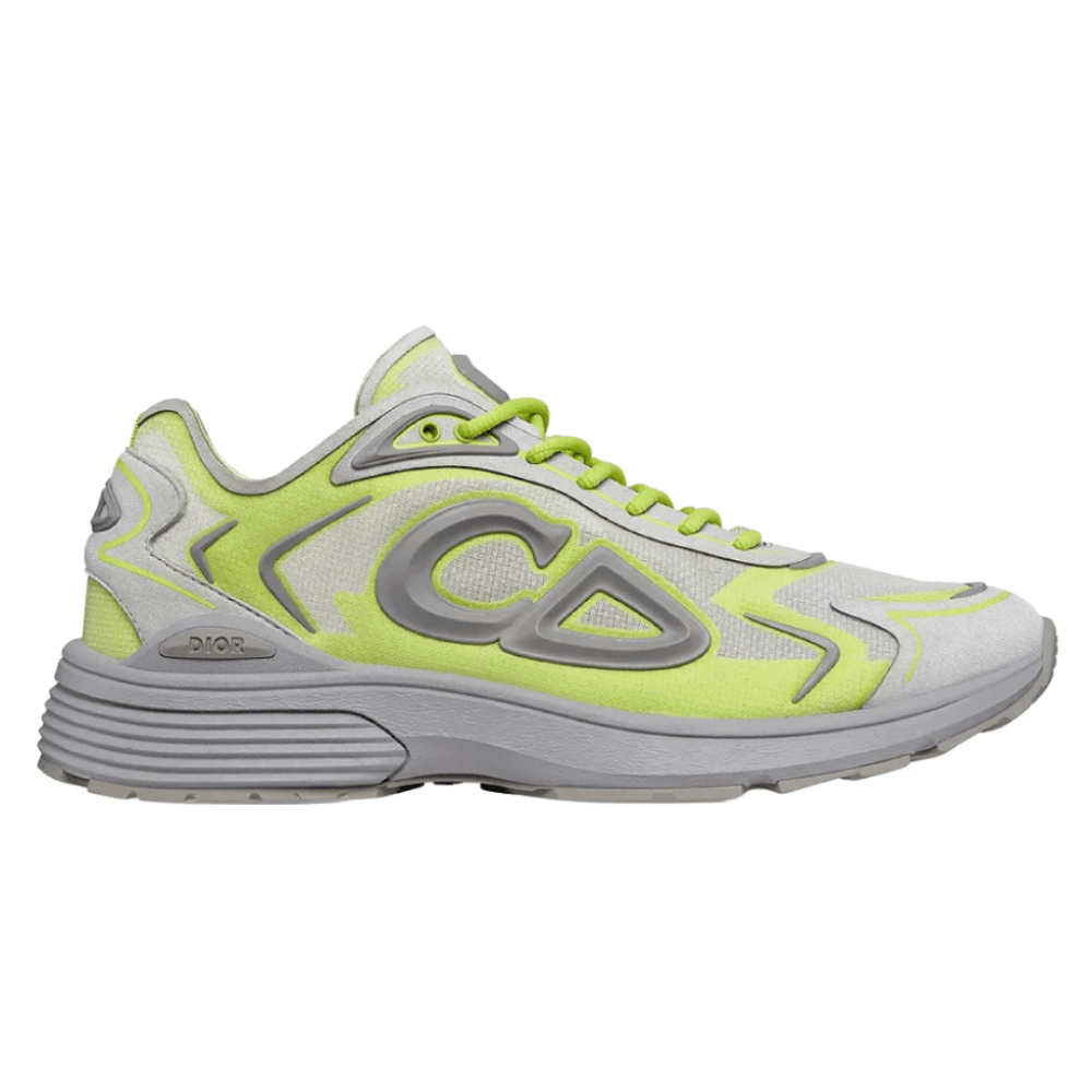 Dior B30 Countdown Tech Sneaker "Gray and Green" side profile