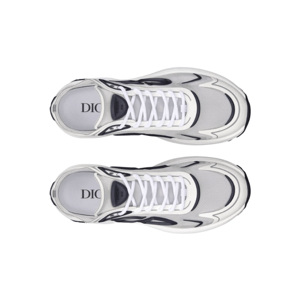Dior B30 Countdown Tech Sneaker "White and Gray" on feet Dubai