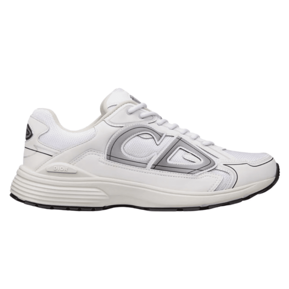 Dior B30 White Mesh and Technical Fabric Low Top Sneakers side profile
