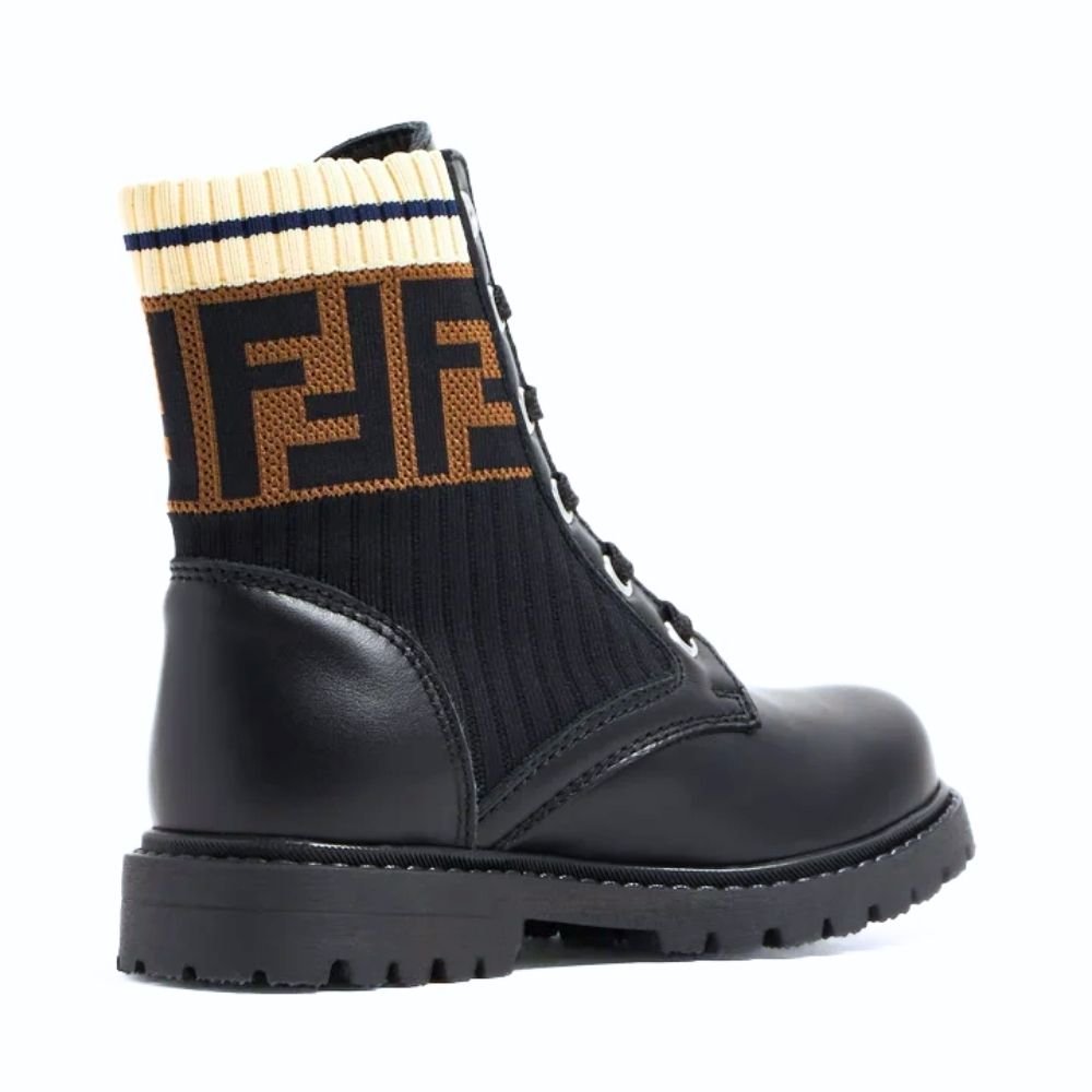 Fendi Logo Knit Lace - Up Boots for Women - Cloud TreadLadies shoesbreathable outdoor shoes UAEBreathable Shoes Dubai