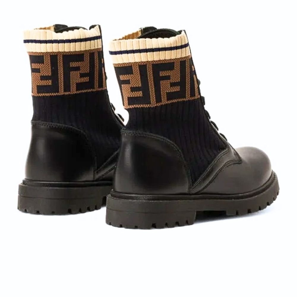 Fendi Logo Knit Lace - Up Boots for Women - Cloud TreadLadies shoesbreathable outdoor shoes UAEBreathable Shoes Dubai
