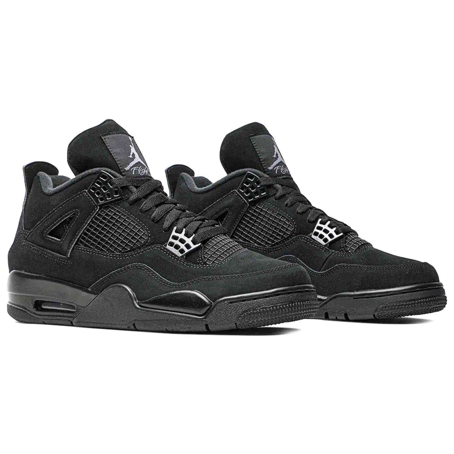 JORDAN Air 4 Retro Black Cat 2020 – All - Black Nubuck OG Sneakers - Cloud Tread