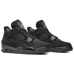 JORDAN Air 4 Retro Black Cat 2020 – All - Black Nubuck OG Sneakers - Cloud Tread