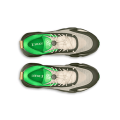 Loewe x On Running Cloudsolo Khaki Green Sand heel view