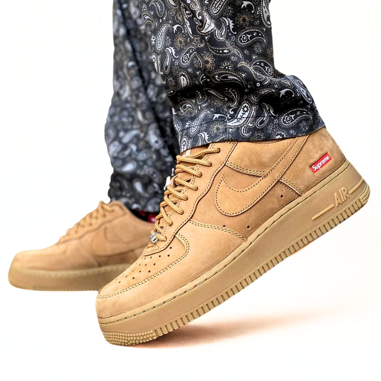 Nike Air Force 1 Low SP x Supreme Wheat – Nubuck Finish in Golden Brown - Cloud Tread