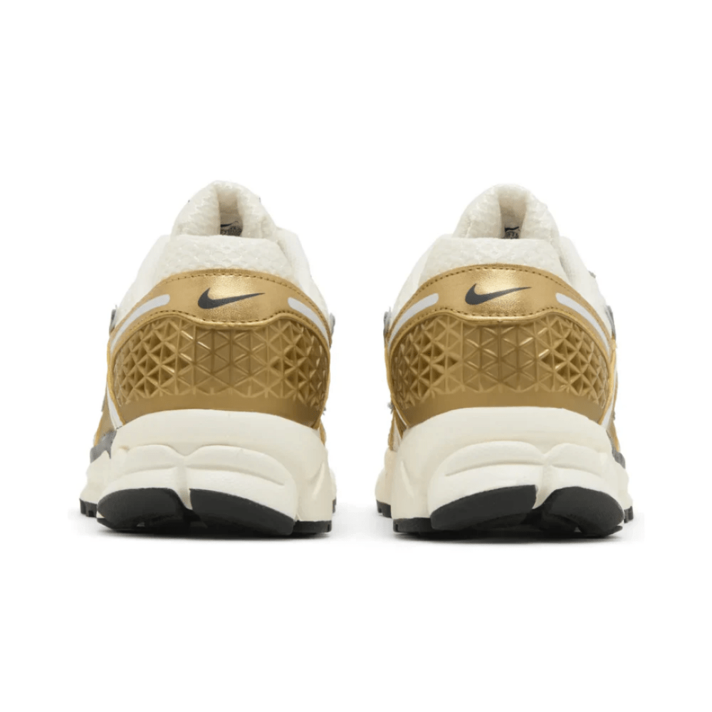 Nike Air Zoom Vomero 5 ‘Metallic Gold’ worn with neutral outfit