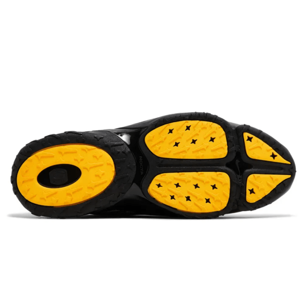 Rear heel view of Nike Nocta x Hot Step 2 'Black' with NOCTA logo