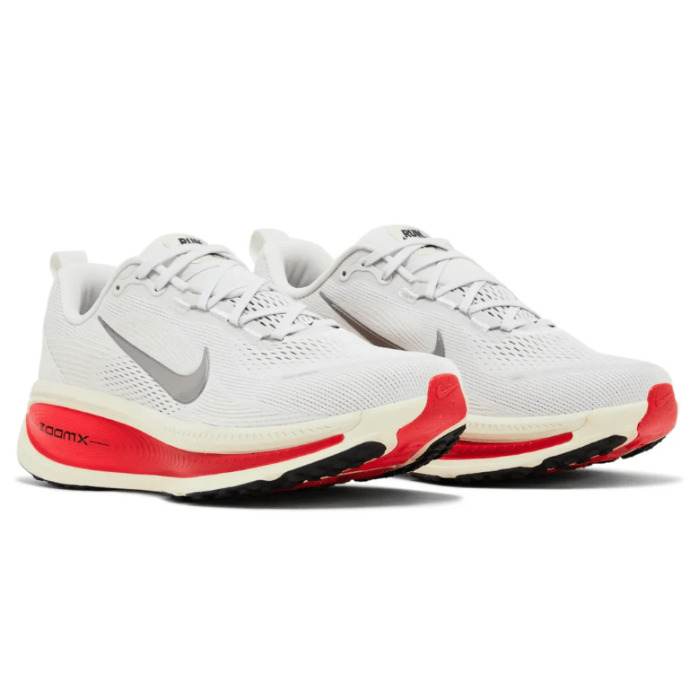 Nike Vomero 18 Platinum Tint Siren Red On Feet UAE