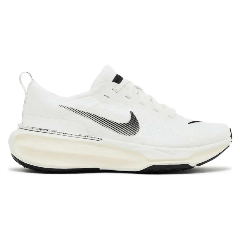 Side view of Nike ZoomX Invincible 3 'Summit White Black' showing mesh upper and ZoomX midsole