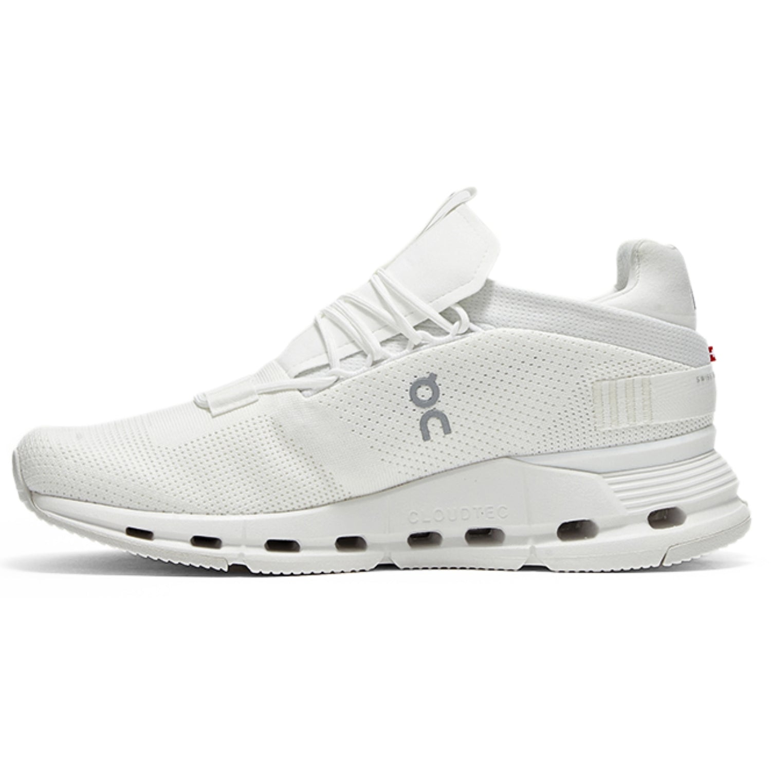On Cloudnova – White - On - White Sneakers with Cushioned Heel & Flex - Cloud Tread
