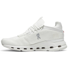 On Cloudnova – White - On - White Sneakers with Cushioned Heel & Flex - Cloud Tread