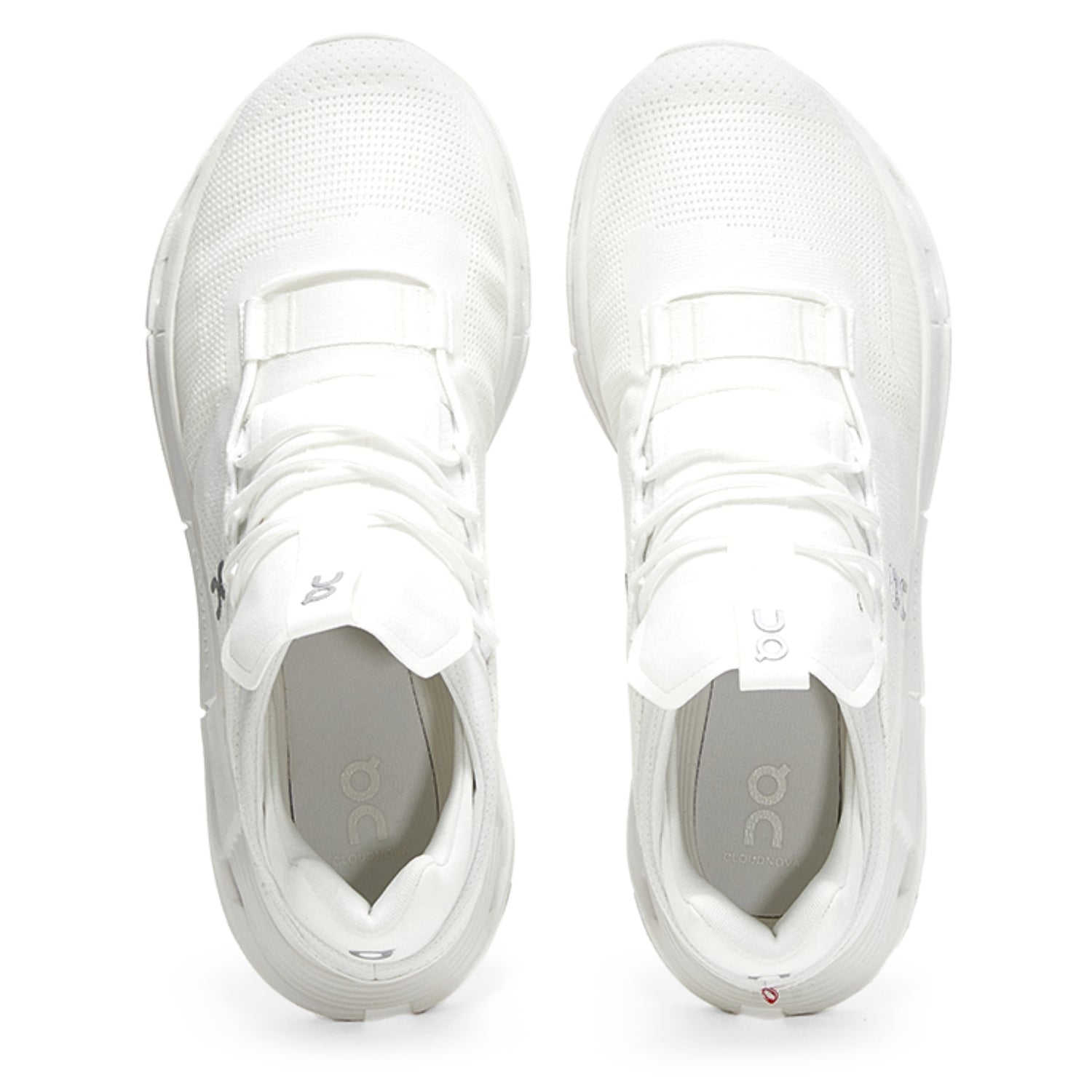 On Cloudnova – White - On - White Sneakers with Cushioned Heel & Flex - Cloud Tread