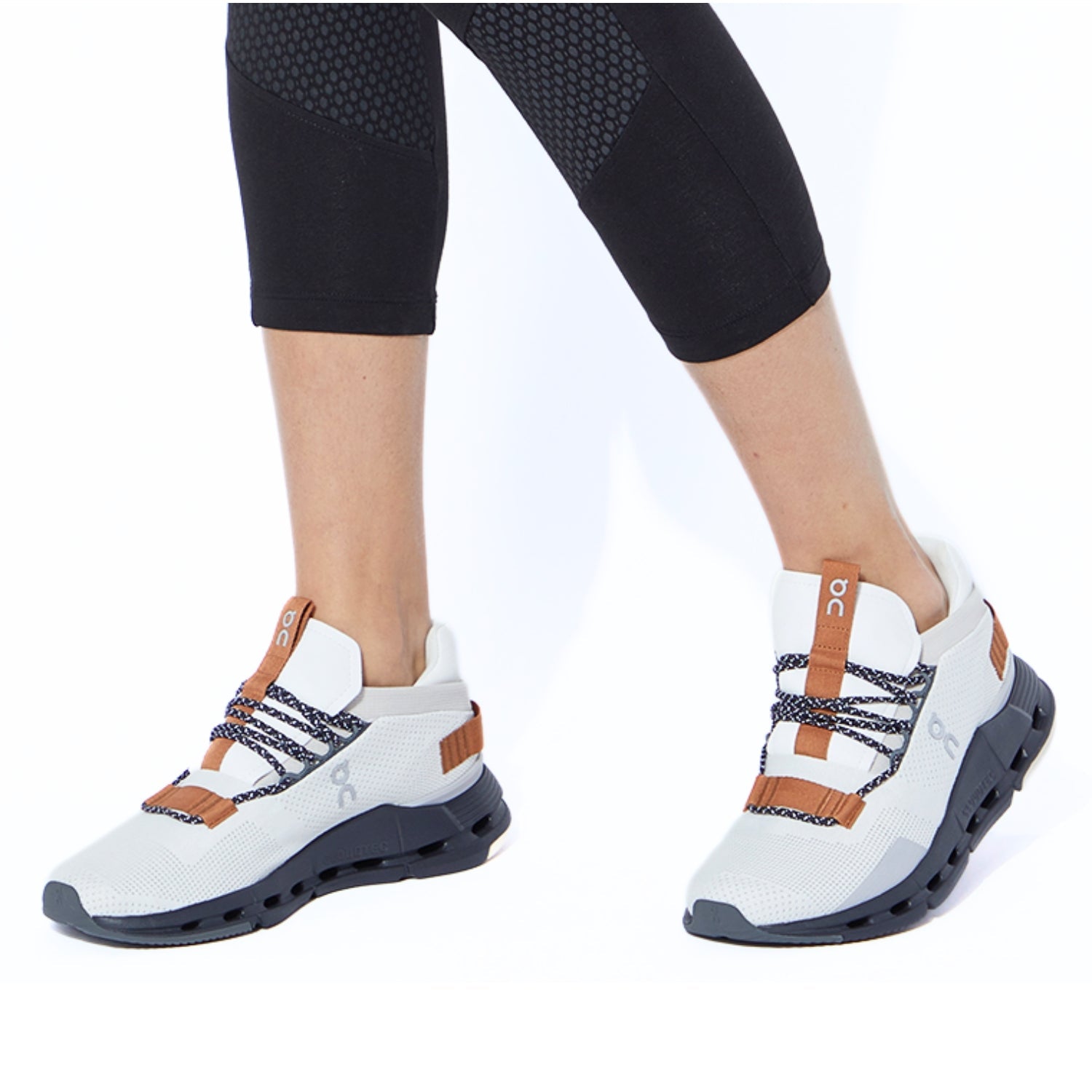 On Cloudnova White Pecan – Lightweight Unisex Performance Sneakers - Cloud Tread
