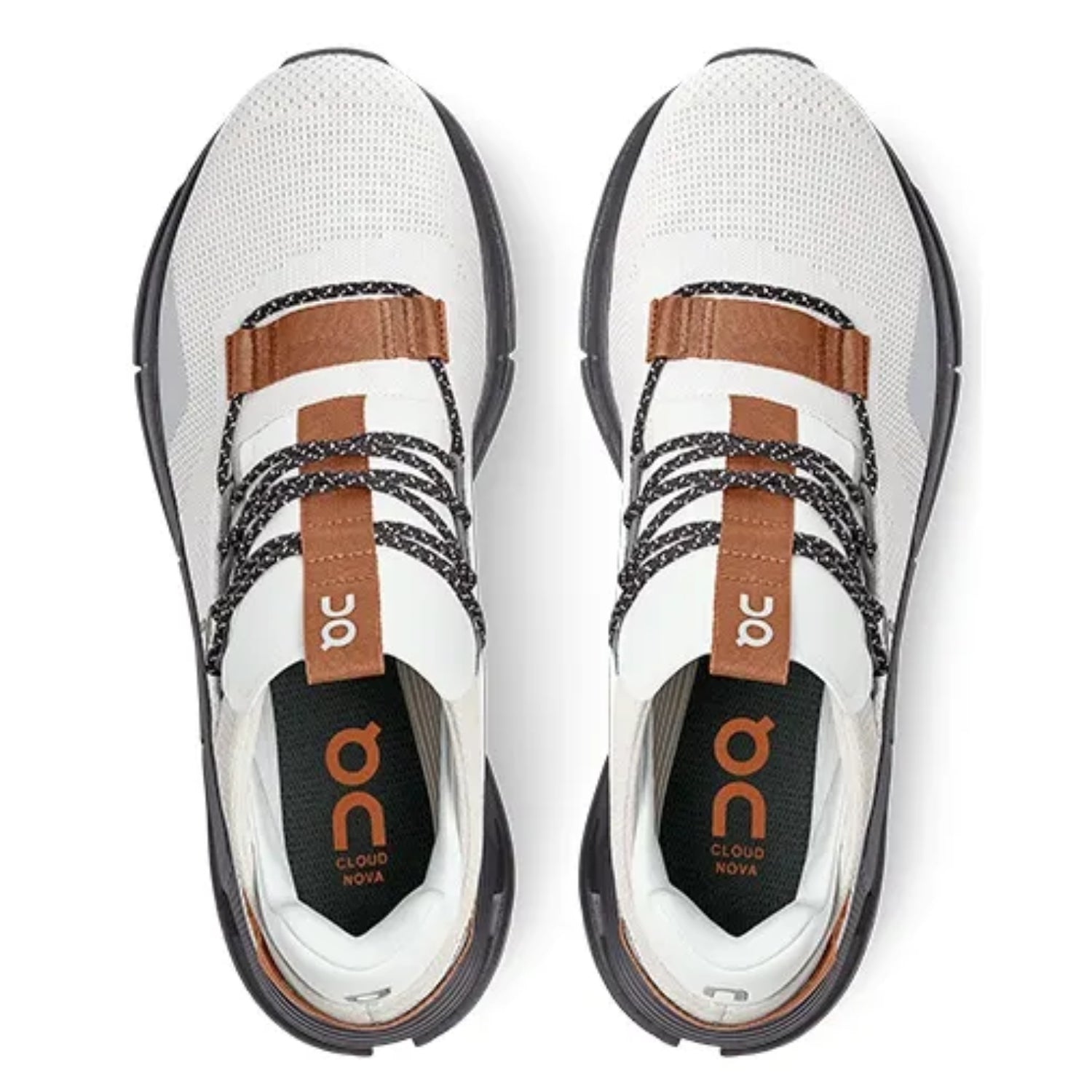 On Cloudnova White Pecan – Lightweight Unisex Performance Sneakers - Cloud Tread