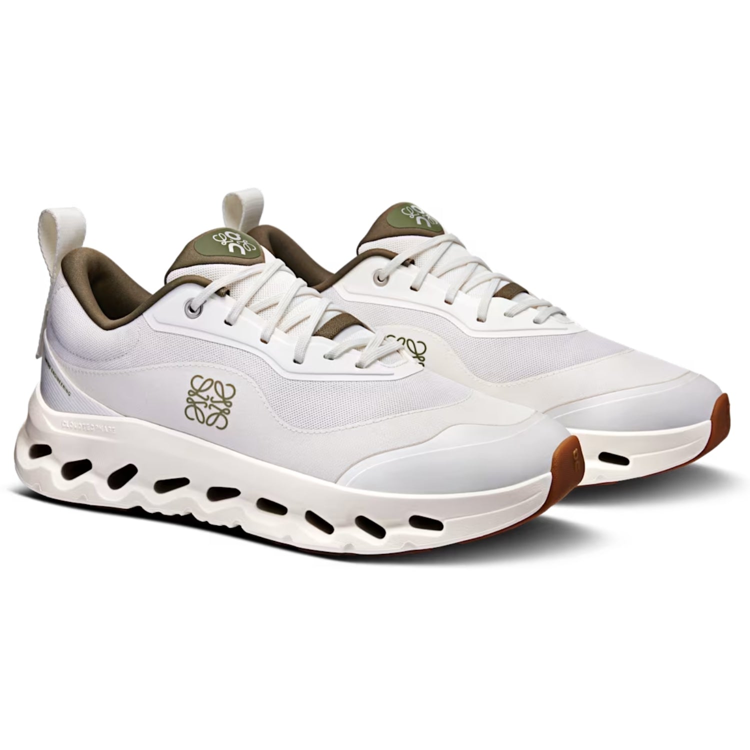 ON Running x LOEWE Cloudtilt 2 "White Khaki" Sneakers – Limited Edition Performance Style - Cloud Tread