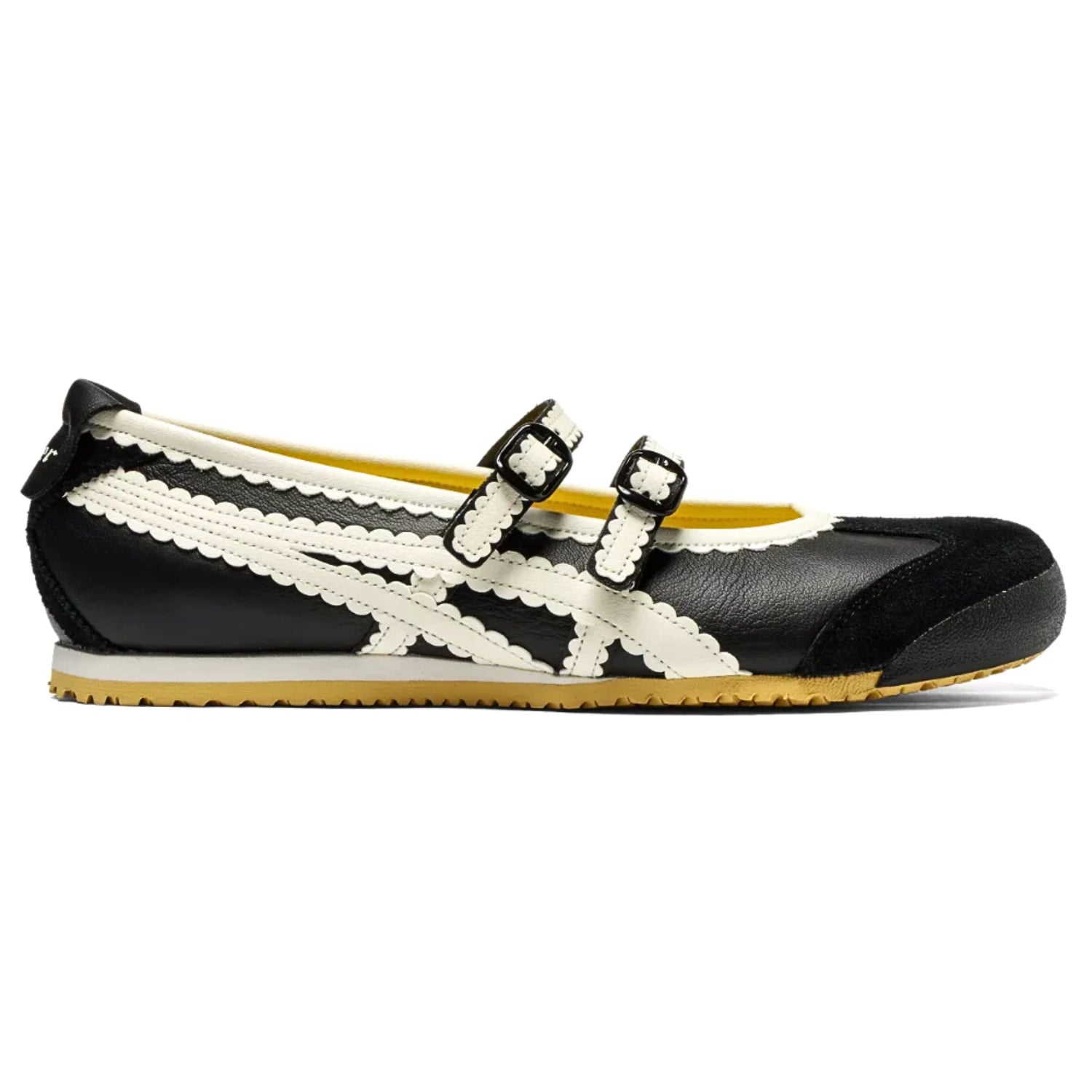 Onitsuka Tiger Mexico 66 TGRS Women's Strap Slip - Ons – Black & Cream - Cloud Tread