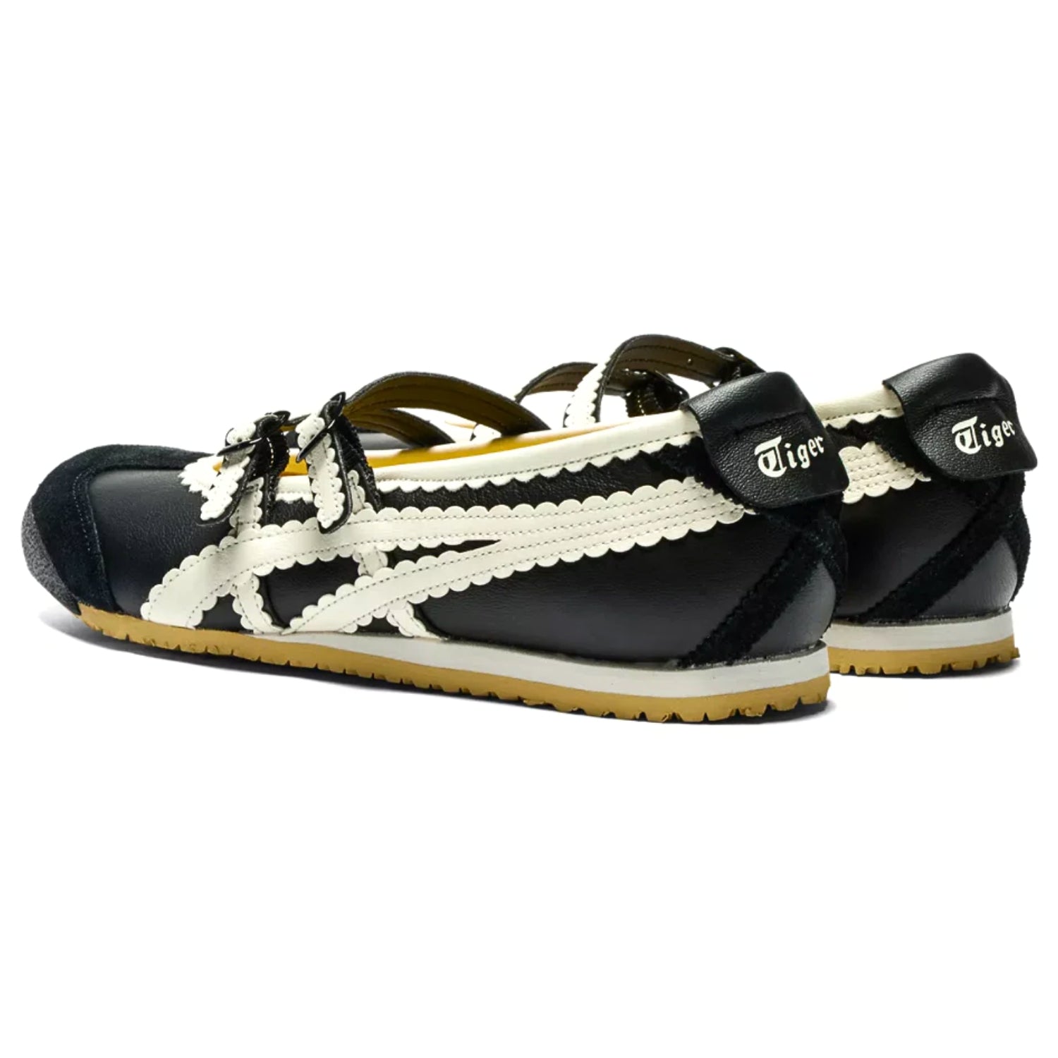 Onitsuka Tiger Mexico 66 TGRS Women's Strap Slip - Ons – Black & Cream - Cloud Tread