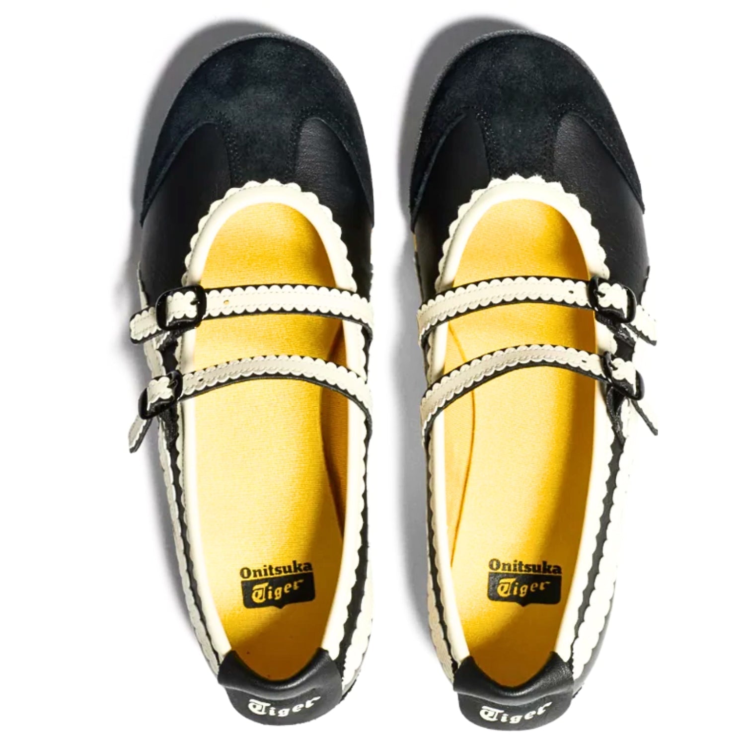 Onitsuka Tiger Mexico 66 TGRS Women's Strap Slip - Ons – Black & Cream - Cloud Tread