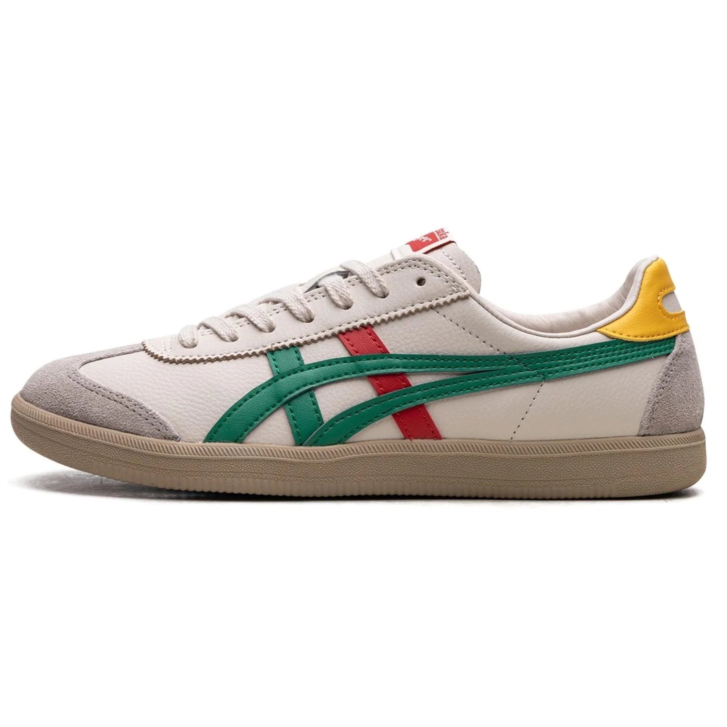 Onitsuka Tiger Tokuten – Cream White Sneakers with Green & Red Detailing - Cloud Tread