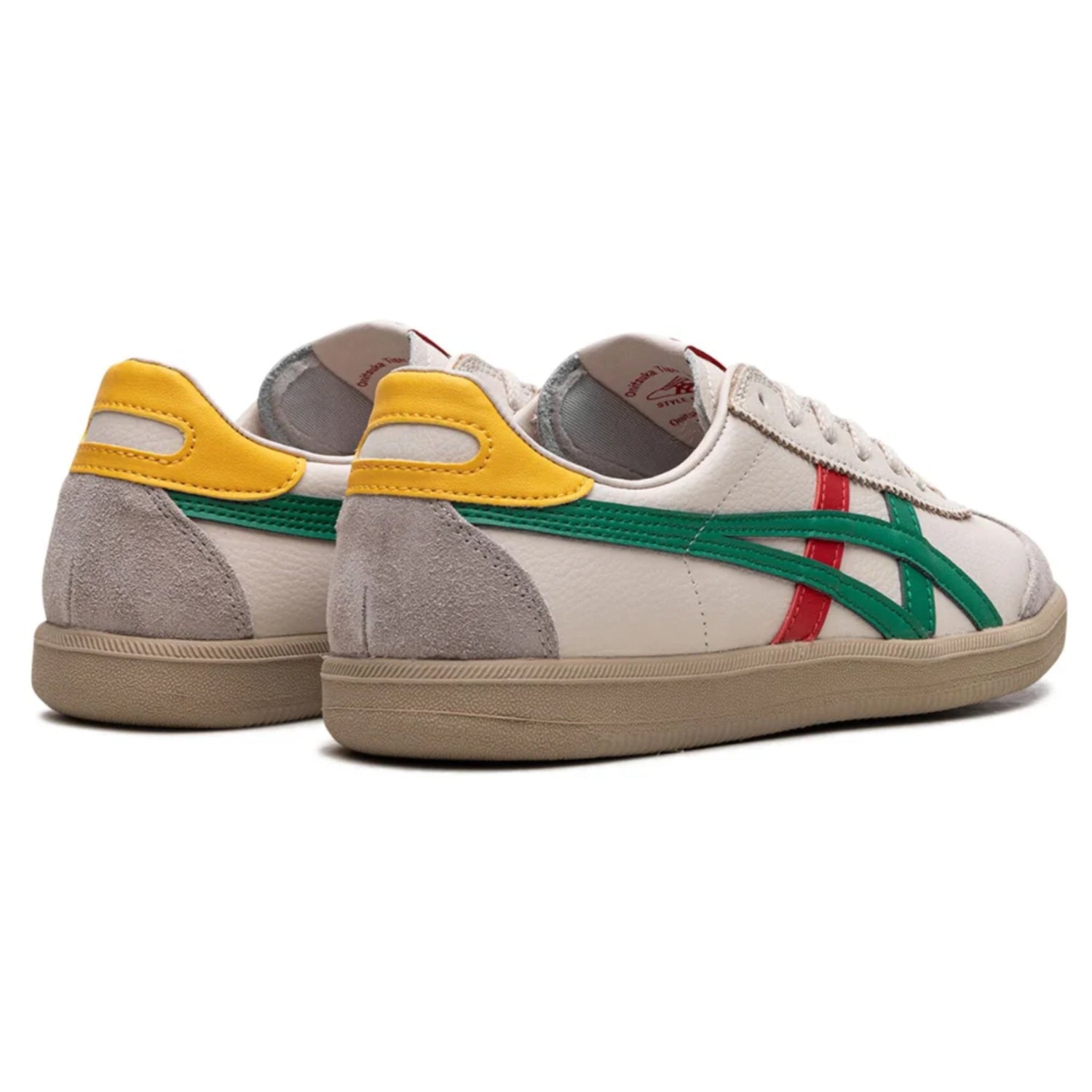 Onitsuka Tiger Tokuten – Cream White Sneakers with Green & Red Detailing - Cloud Tread